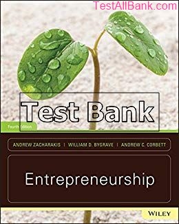 entrepreneurship 4th edition zacharakis test bank