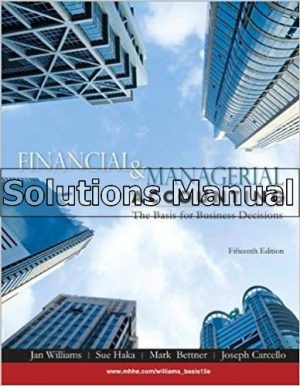 financial and managerial accounting 15th edition williams solutions manual