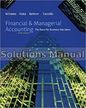 financial and managerial accounting 16th edition williams solutions manual