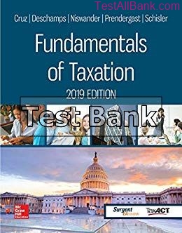 fundamentals of taxation 2019 12th edition schisler test bank
