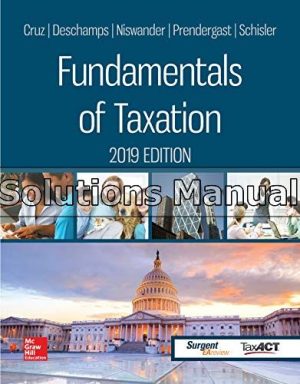 fundamentals of taxation 2019 edition 12th edition cruz solutions manual