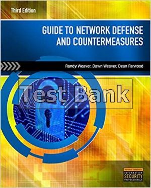guide to network defense and countermeasures 3rd edition weaver test bank