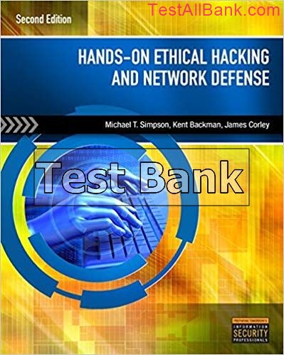 Hands On Ethical Hacking And Network Defense 2nd Edition Simpson Test Bank