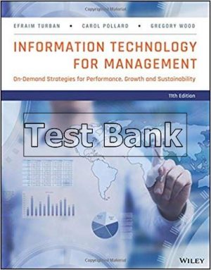 information technology for management digital strategies for insight action and sustainable performance 11th edition turban test bank