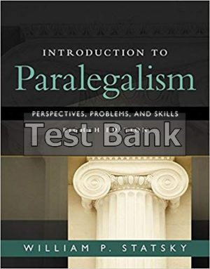 introduction to paralegalism perspectives problems and skills 8th edition statsky test bank
