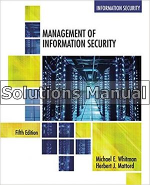 management of information security 5th edition whitman solutions manual