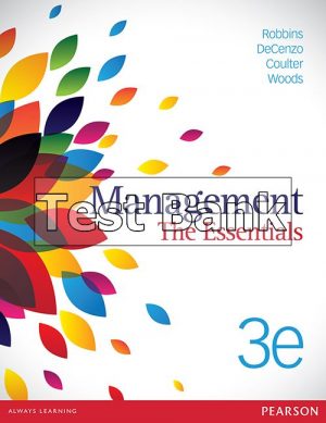 management the essentials australia 3rd edition robbins test bank