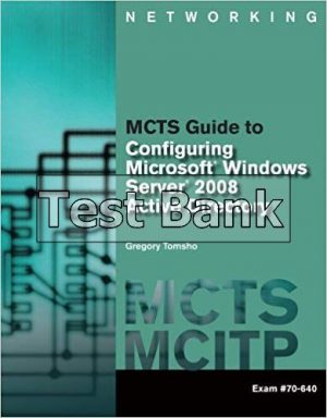 mcts guide to configuring microsoft windows server 2008 active directory 1st edition tomsho test bank