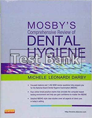 mosbys comprehensive review of dental hygiene 7th edition darby test bank