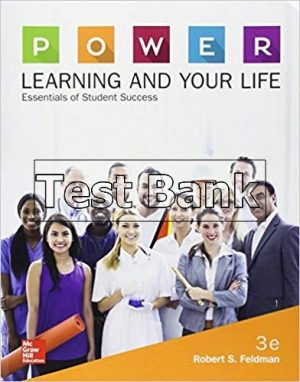 p.o.w.e.r. learning and your life essentials of student success 3rd edition feldman test bank