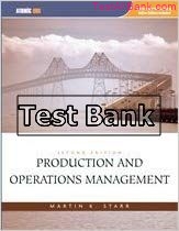 production and operations management 2nd edition starr test bank