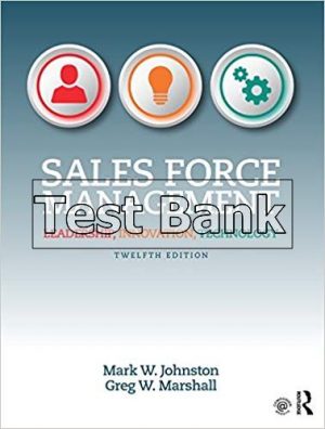 sales force management 12th edition johnston test bank