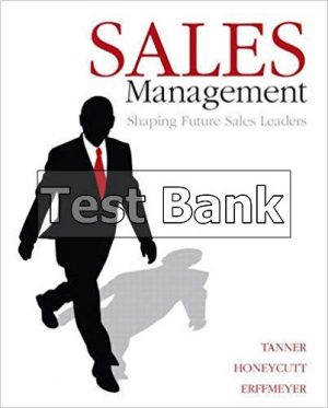 sales management 1st edition tanner test bank