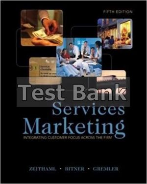 services marketing 5th edition zeithaml test bank