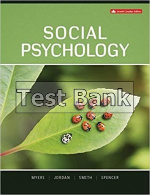 social psychology canadian 7th edition myers test bank