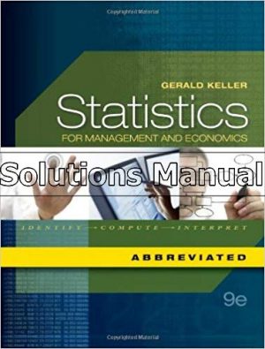statistics for management and economics 9th edition keller solutions manual