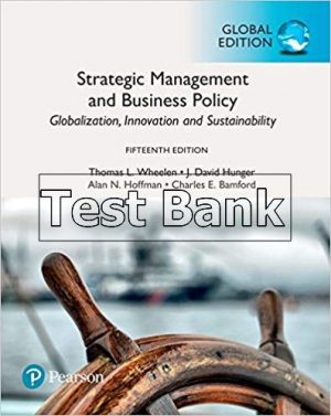strategic management and business policy global 15th edition hunger test bank