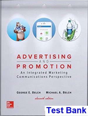 advertising promotion integrated marketing communications perspective 11th edition belch test bank