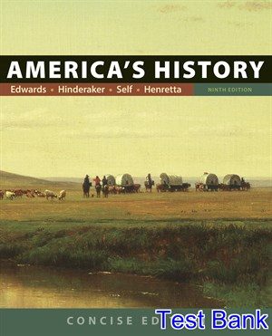 americas history concise edition 9th edition edwards test bank