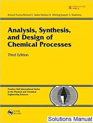 analysis synthesis and design of chemical processes 3rd edition turton solutions manual