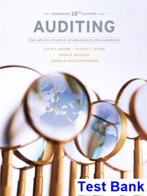 auditing art science assurance engagements canadian twelfth edition canadian 12th edition arens test bank