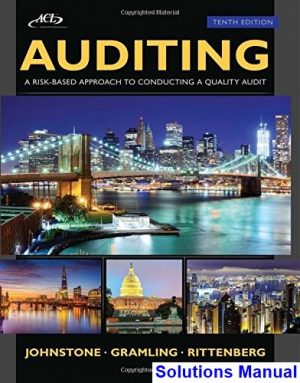 auditing risk based approach conducting quality audit 10th edition johnstone solutions manual