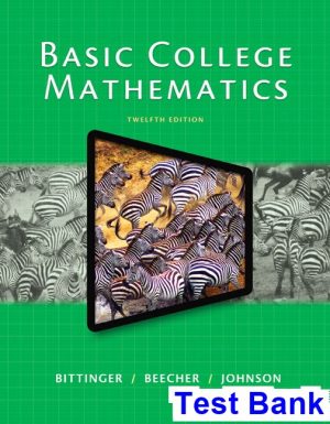 basic college mathematics 12th edition bittinger test bank