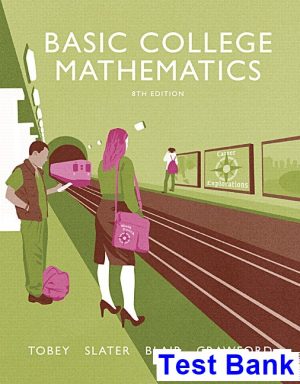 basic college mathematics 8th edition tobey test bank
