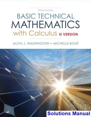 basic technical mathematics calculus si version canadian 10th edition washington solutions manual