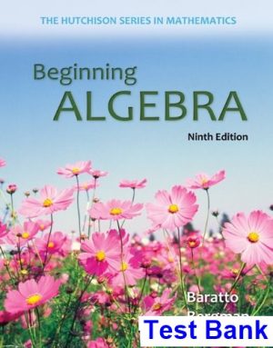 beginning algebra 9th edition baratto test bank