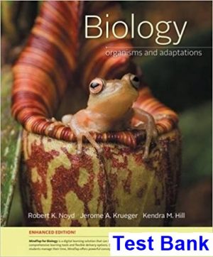 biology organisms adaptations media update enhanced edition 1st edition noyd test bank