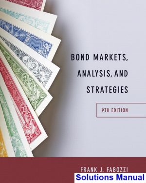 bond markets analysis strategies 9th edition fabozzi solutions manual