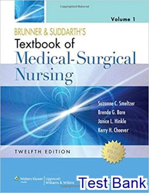 brunner and suddarths textbook of medical surgical nursing 12th edition smeltzer test bank