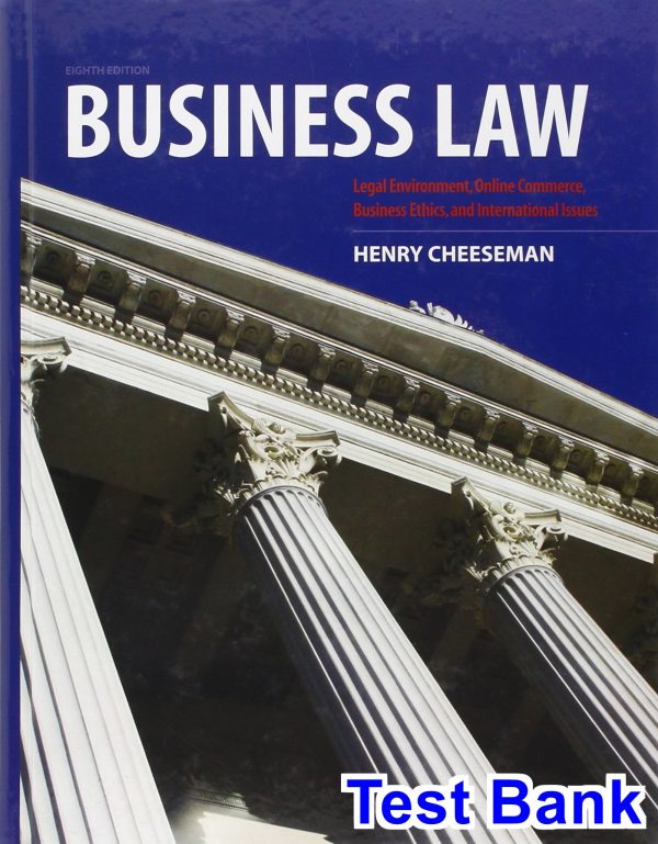 business law 8th edition cheeseman test bank