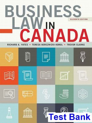 business law canada canadian 11th edition yates test bank