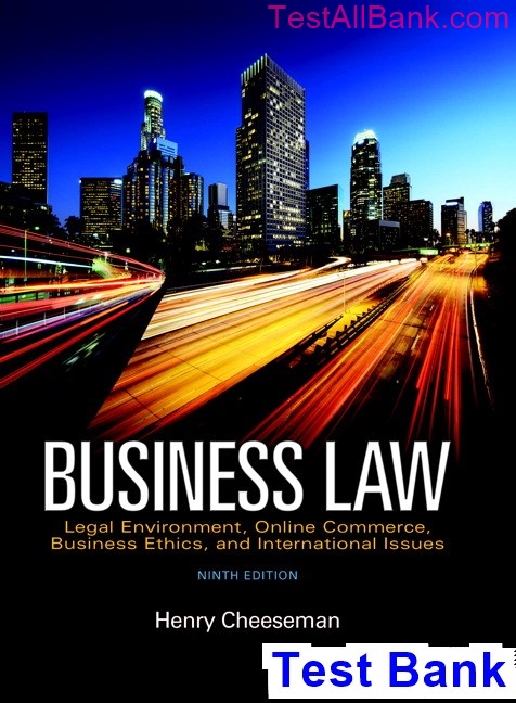 Business Law Legal Environment Online Commerce Business Ethics and