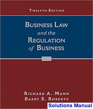 business law regulation business 12th edition mann solutions manual
