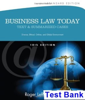 business law today standard text summarized cases 10th edition miller test bank