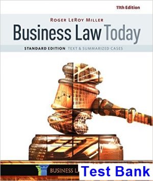 business law today standard text summarized cases 11th edition miller test bank