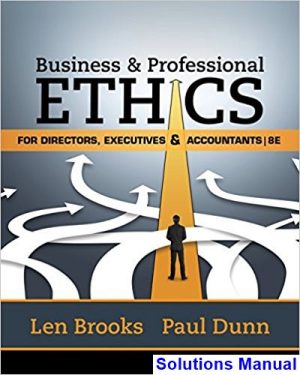 business professional ethics directors executives accountants 8th edition brooks solutions manual