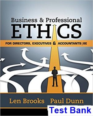 business professional ethics directors executives accountants 8th edition brooks test bank