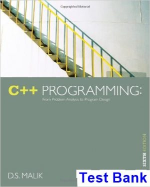 c programming from problem analysis program design 6th edition malik test bank