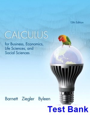 calculus business economics life sciences social sciences 13th edition barnett test bank