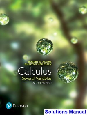 calculus several variables canadian 9th edition adams solutions manual