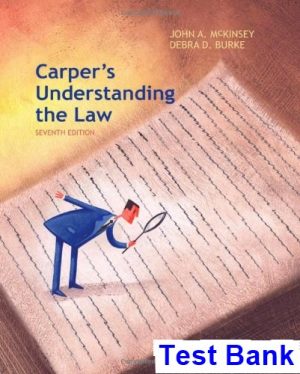 carpers understanding law 7th edition mckinsey test bank