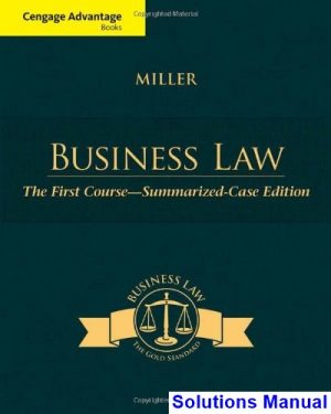 cengage advantage books business law first course summarized case edition 1st edition miller solutions manual