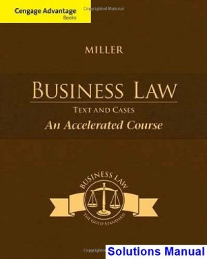 cengage advantage books business law text cases accelerated course 1st edition miller solutions manual