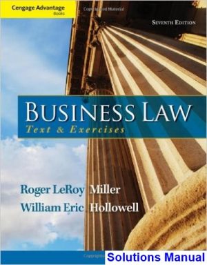cengage advantage books business law text exercises 7th edition miller solutions manual