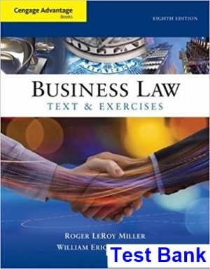 cengage advantage books business law text exercises 8th edition miller test bank