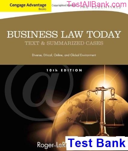 Cengage Advantage Books Business Law Today The Essentials Text and